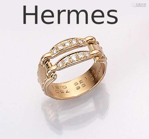 18 kt gold HERMES ring with brilliants