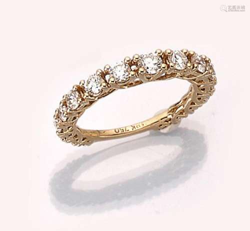 18 kt gold 3/4 memoryring with brilliants
