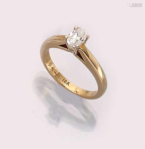 18 kt gold ring with diamond