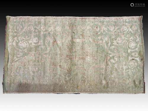 An Ottoman voided silk velvet and metal-thread (çatma) panel...