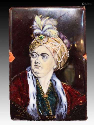 FRENCH ENAMEL ON COPPER WORK DEPICTING A PORTRAIT OF A NOBLE...