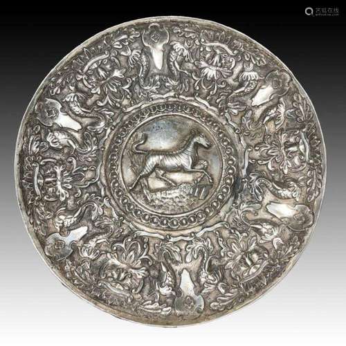 AN OTTOMAN REPOUSSÉ SILVER BOWL, ARMENIAN MASTERPIECE, ANATO...