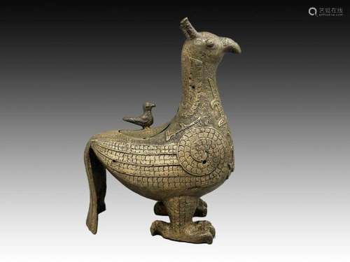 CHINESE BRASS BIRD INCENSE BURNER