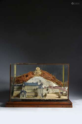 Maquette du château de la Roche Guyon en papier carton, mous...