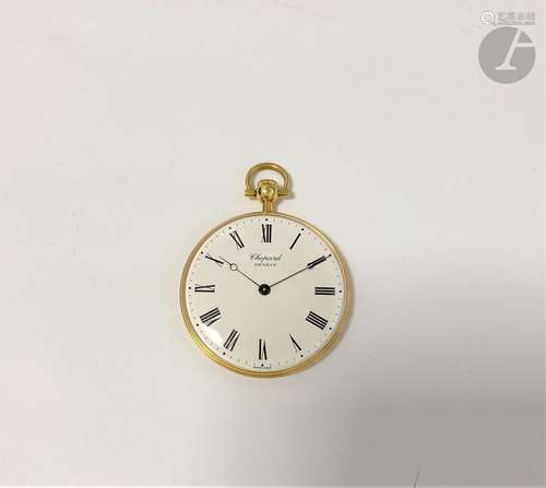 CHOPARD
Montre de poche en or 18K (750), cadran blanc, index...