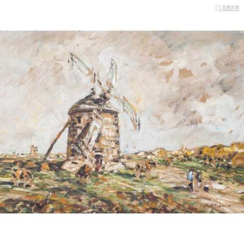 SEYLER, JULIUS (1873-1958), "Windmühle am Strand",