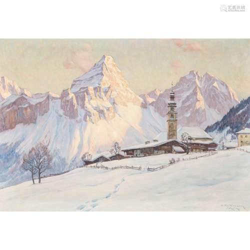 KETTEMANN, ERWIN (1897-1971), "Alpenglühen in Lermoos, ...