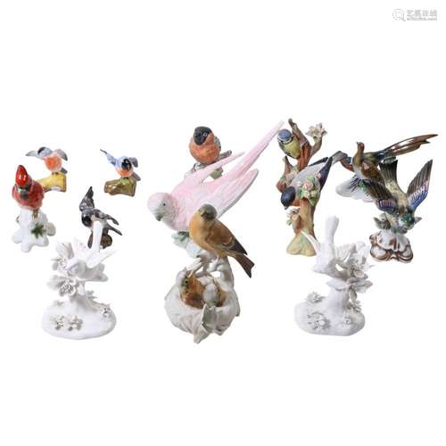 Konvolut 13 Vogelfiguren, 20./21. Jh.: