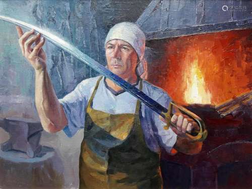 No Reserved Oil painting Blacksmith Serdyuk Boris