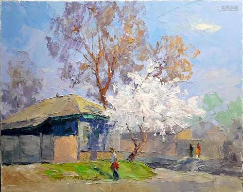 No Reserved Oil painting Apricots grow Serdyuk Boris