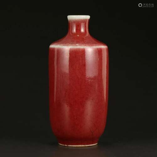 A RED-GLAZED SNUFF BOTTLE