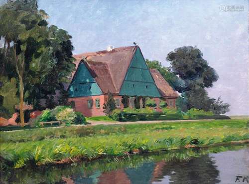 Friedrich Kallmorgen (Altona 1856 - Grötzingen 1924). Farm h...