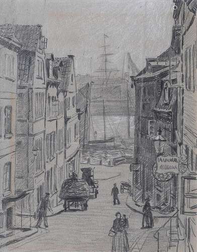 Paul Kayser (Hamburg 1869 - Donaueschingen 1942). Street to ...