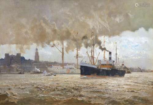 John Gleich (Memel 1879 - nach 1927). Port of Hamburg.