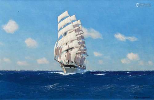 Robert Schmidt-Hamburg (Berlin 1885 - Laboe 1963). Four-Mast...