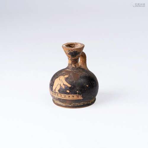 An Attic Miniature Red-Figure Squat Lekythos.