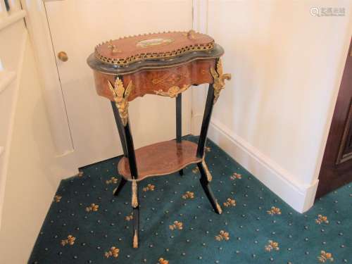 A Fine French Ebonised Satinwood Marquetry and Ormolu Mounte...