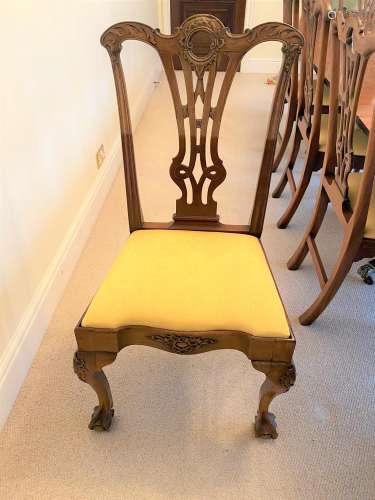 A Set of Ten Mahogany Chippendale Style Dining Chairs. Circa...