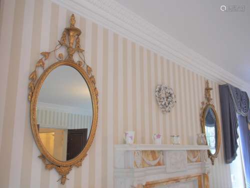 A Pair of George III Giltwood Wall Mirrors. Second half of t...