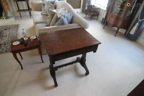 A Rare Regency Elm Side Table. Circa 1925. Fitted with a sin...