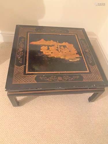 A Chinese Laquered Coffee table. Of rectangular form. 20th c...