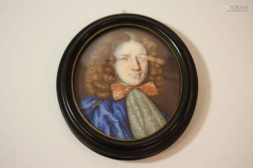 A Portrait Miniature. Circa 1650. Of a gentleman. reputedly ...