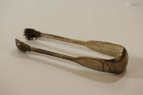 A Pair of French Silver Ico Tongs. Paris. Circa 1850. With l...