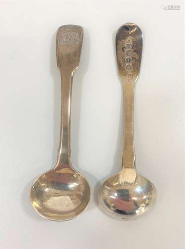 A Pair of George IV Fiddle pattern Sterling Silver Mustard S...