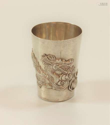 A Chinese Silver Coloured metal Tot. Early 20th century. App...