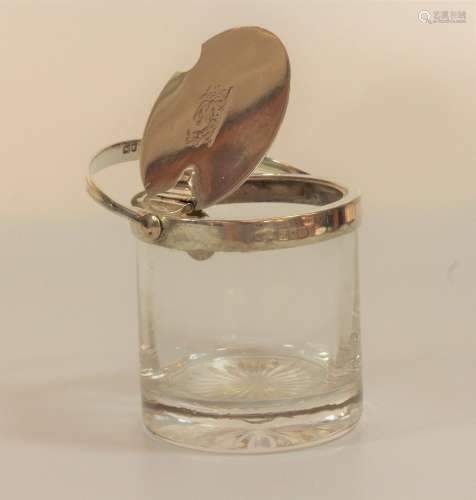 An Edwardian Sterling Silver and Cut Glass Preserve Jar, Gol...