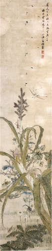 翁小海 花卉 纸本立轴