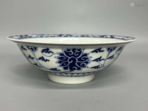 CHINESE BLUE AND WHITE BOWL ,D 17CM H 5.5CM