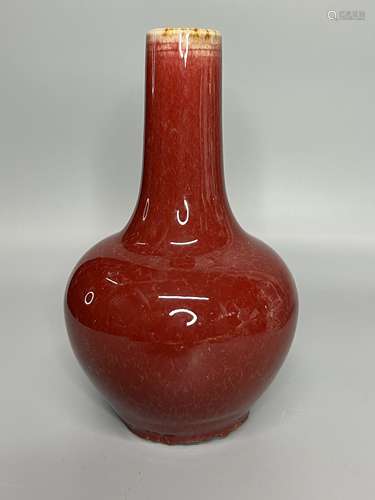 CHINES OX BLOOD VASE,H 17.5CM