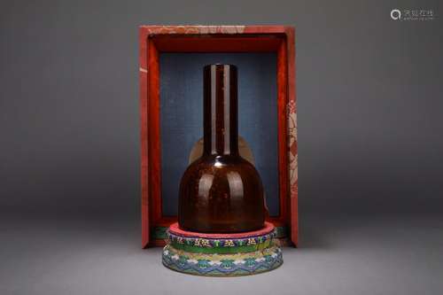 CHINESE PEKING GLASSES BOTTLE VASE ,H 19.3CM