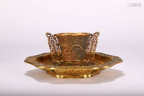 CHINESE GILT CUP 10.6X7X6.2 CM 800G