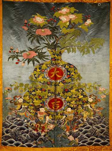 CHINESE SILK PANEL 142 X110CM