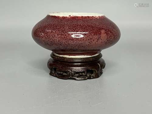 CHINESE PORCELAIN BRUSH WASHER ANF STAND ,D 9CM