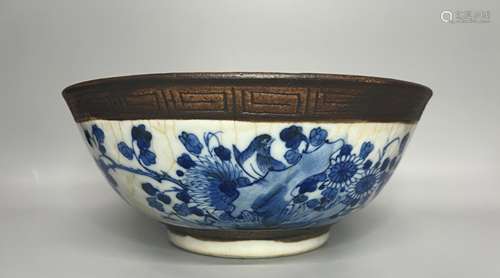 CHINESE BLUE AND WHITE BOWL,D23.3CM ,H 9.5CM