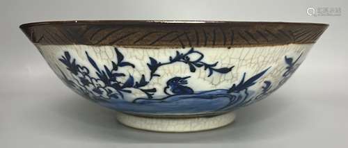 CHINESE BLUE AND WHITE BOWL,D26CM ,H 8CM