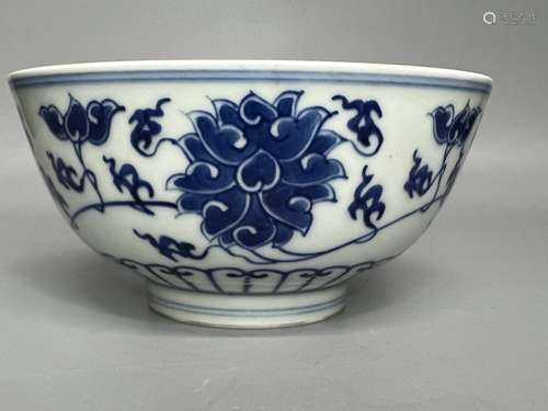 CHINESE BLUE AND WHITE BOWL ,D 13.8CM H 6.7CM