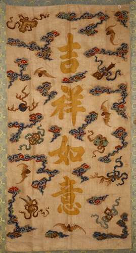 CHINESE SILK PANEL 91X 165 CM