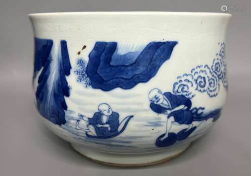 CHINESE BLUE AND WHITE CENSER,D 18.8CM H 12.5CM