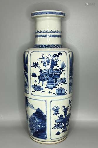 LARGE CHINESE BLUE AND WHITE VASE ,H47CM