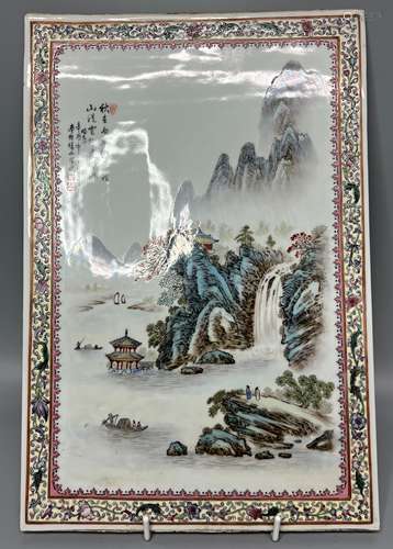 CHINESE FAMILLLE ROSE PORCELAIN PANEL ,38CM X 25CM