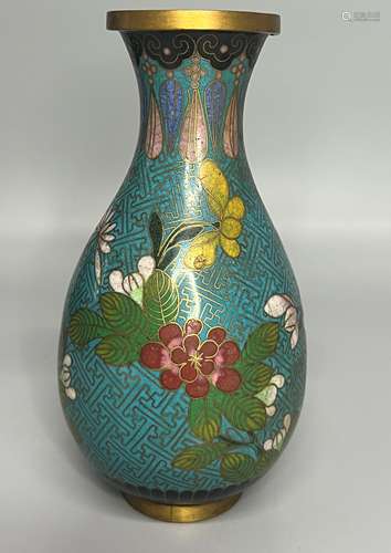 CHINESE CLOISONNE VASE , H 17CM