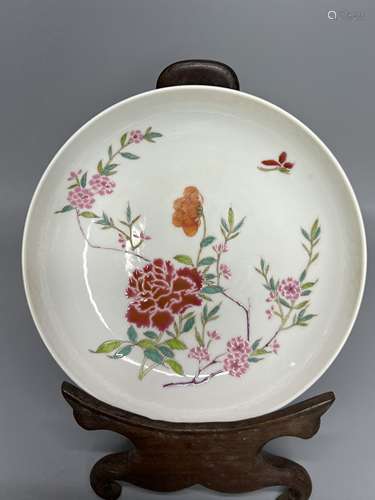 CHINESE FAMILLE ROSE BOWL , D 15CM