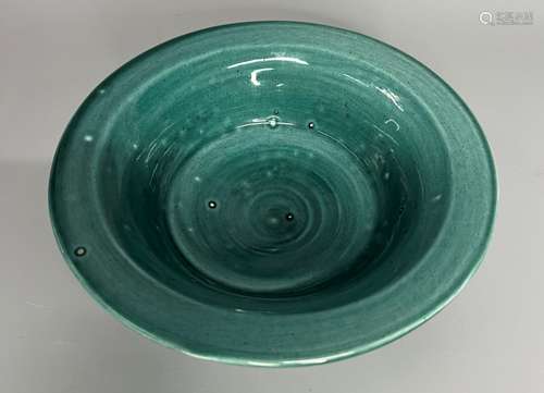 CHINESE GREEN GLAZED BOWL ,D 20CM H 7CM