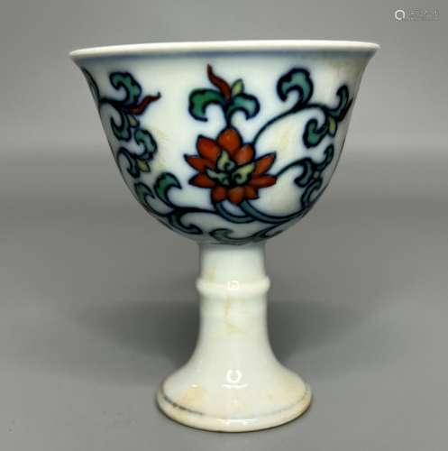 CHINESE DOUCAI CUP ,D 6.2CM ,H 7.5CM