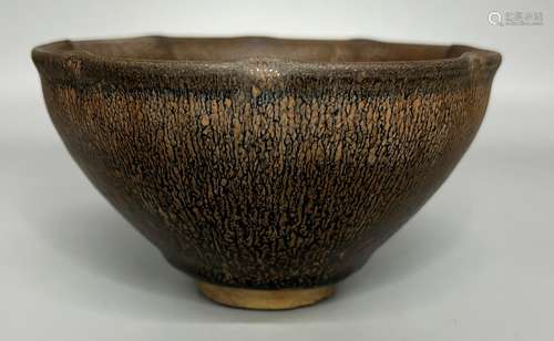 CHINESE HARE'S FUR BOWL,D 12.5CM H 7CM