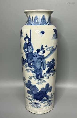 CHINESE BLUE AND WHITE VASE,H 38.8CM D 13.5CM